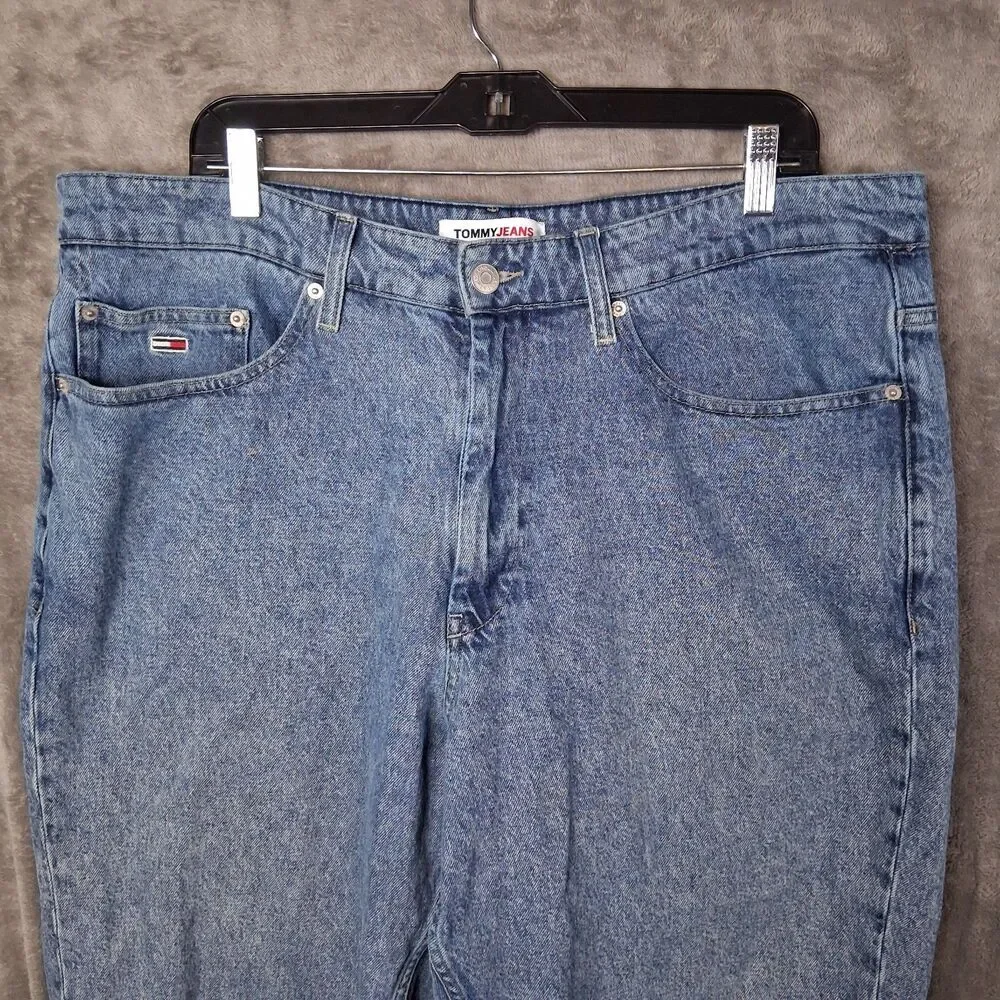 Tommy Jeans Bax Loose Tapered Mens 38x30 Inseam 25 Light‎ Blue Wash